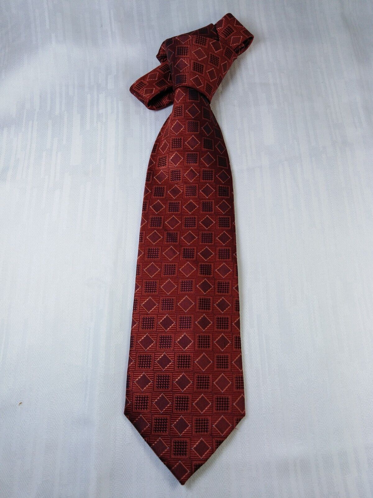 BARTON  100% SETA SILK TIE CRAVATTA NECKTIE ITALY VINTAGE SELF TIPPED