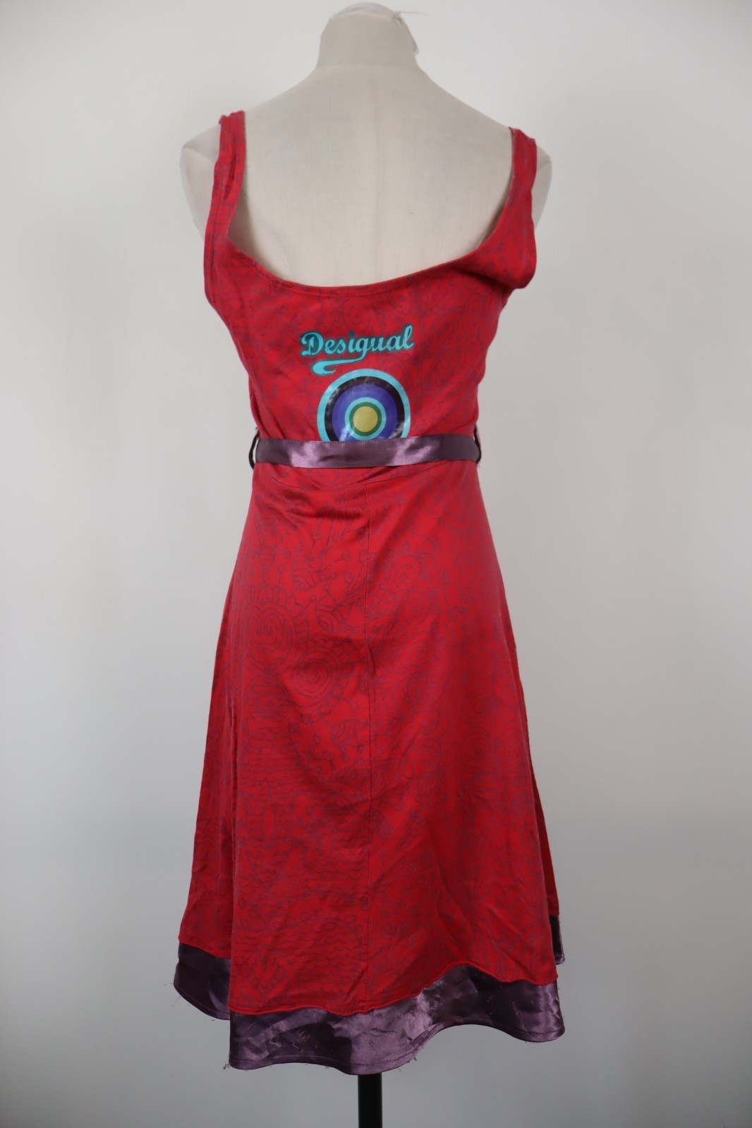 DESIGUAL VESTITO DONNA TG. L WOMAN CASUAL VINTAGE DRESS COTONE