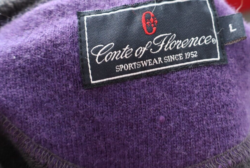 CONTE OF FLORENCE MAGLIONE UOMO Tg. L MAN SWEATER CASUAL VINTAGE LANA WOOL