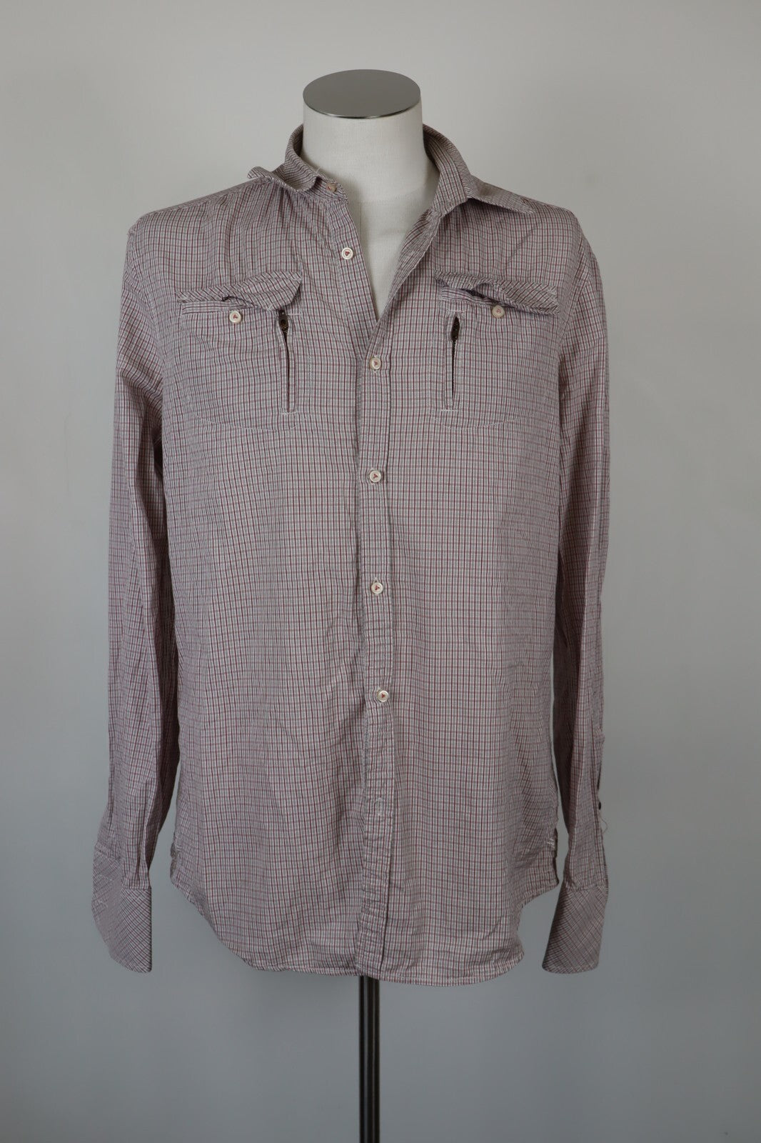 DIESEL CAMICIA UOMO TG. XL MAN CASUAL VINTAGE SHIRT COTONE ITALY