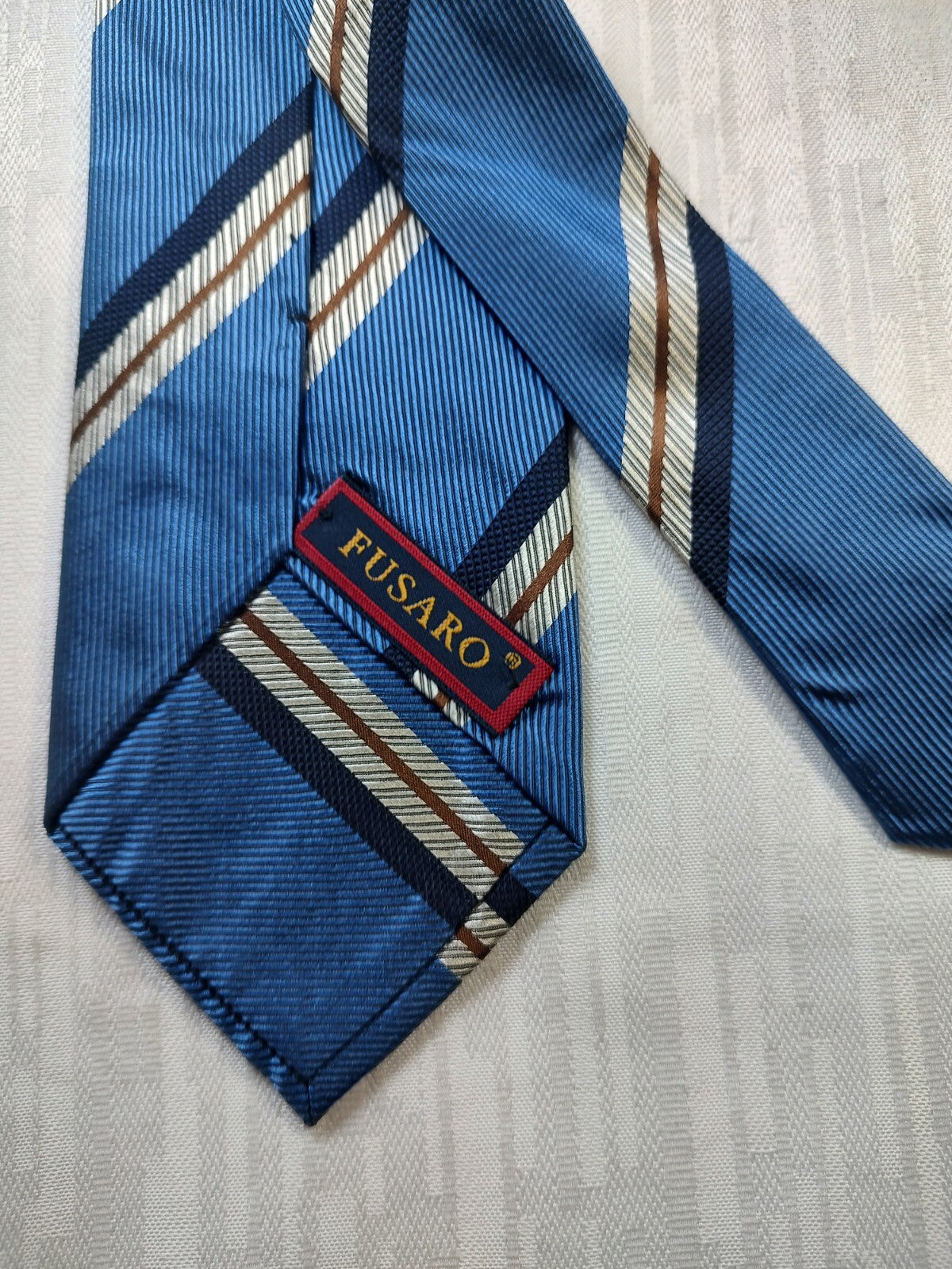 FUSARO 100% SILK TIE SETA CRAVATTA NECKTIE MADE IN ITALY SELF TIPPED