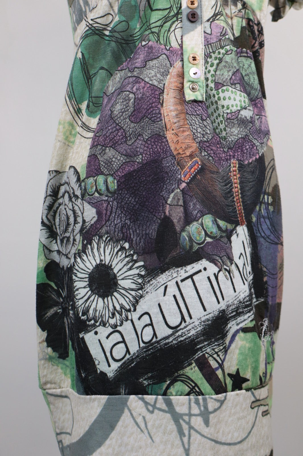 DESIGUAL VESTITO ABITO MEZZE MANICHE DONNA TG. S WOMAN CASUAL VINTAGE DRESS