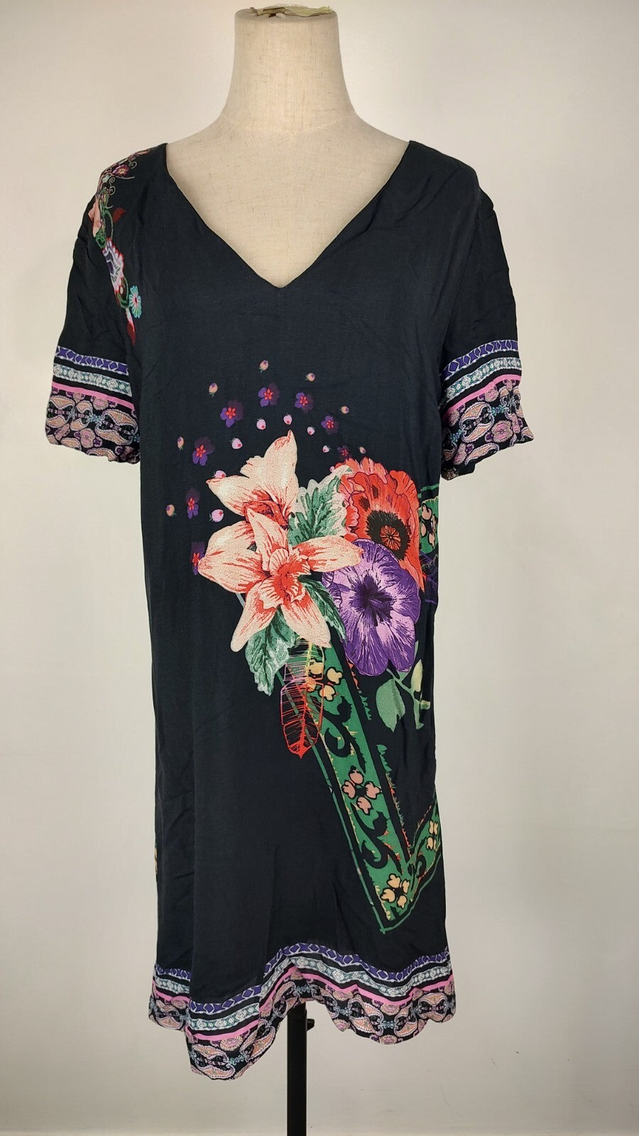 DESIGUAL VESTITO DONNA TG. 42 WOMAN CASUAL VINTAGE DRESS