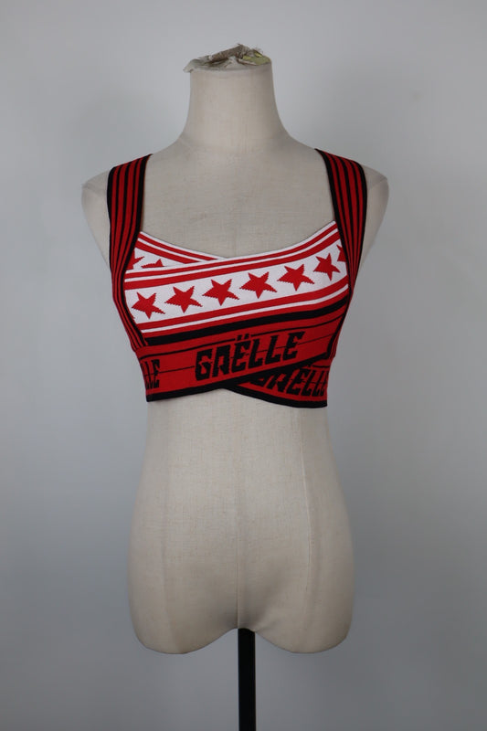 GAELLE MAGLIA DONNA TG. 1 WOMAN CASUAL VINTAGE TOP INCROCIO ELASTICO STELLE