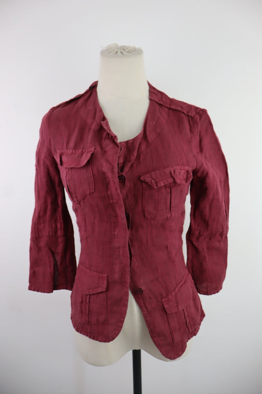 MAX&CO CAMICIA COTONE LINO DONNA TG 38 WOMAN SHIRT CASUAL VINTAGE MANICA LUNGA