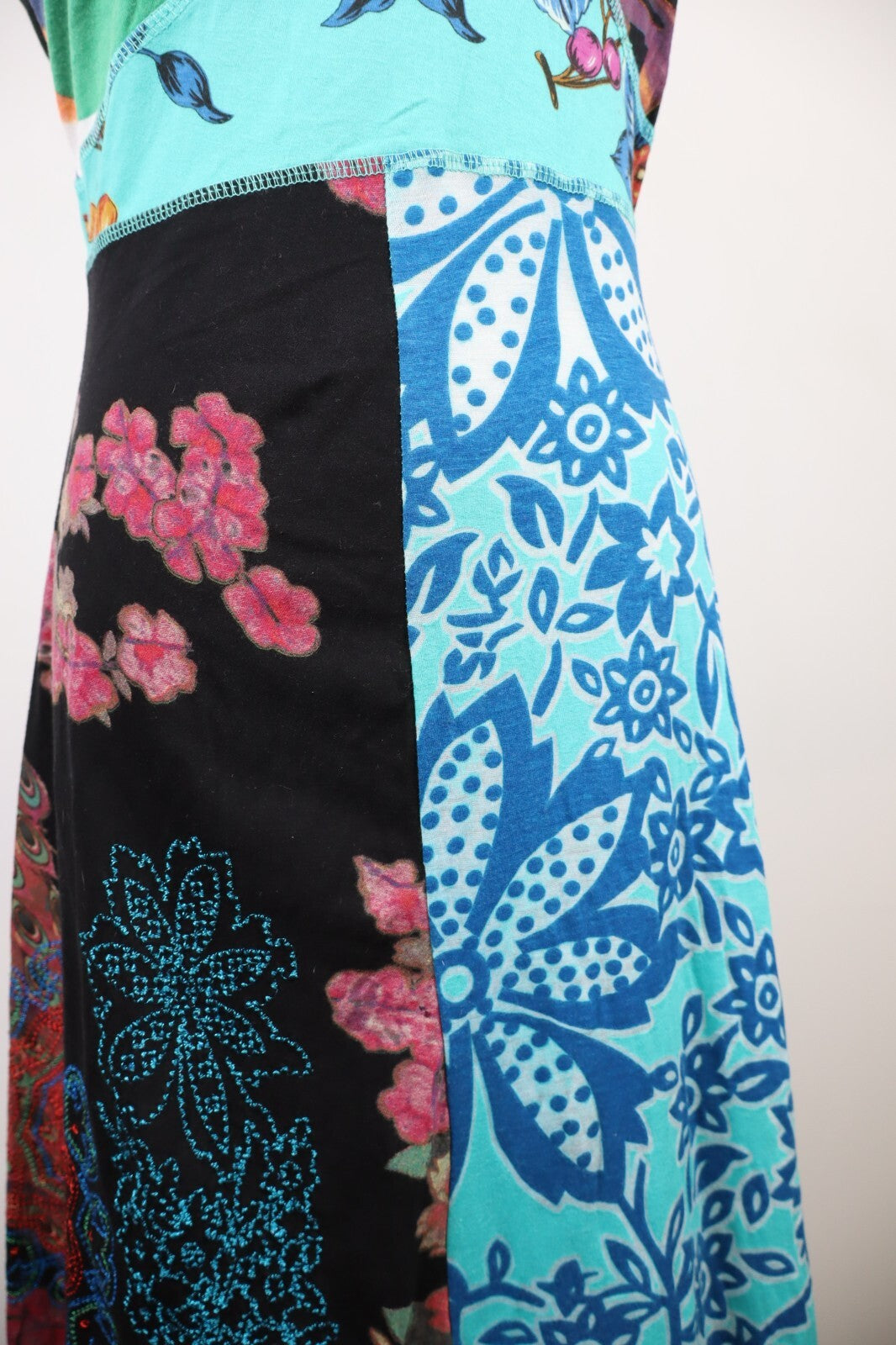 DESIGUAL VESTITO ABITO SMANICATO DONNA TG. L WOMAN CASUAL VINTAGE DRESS LOGO