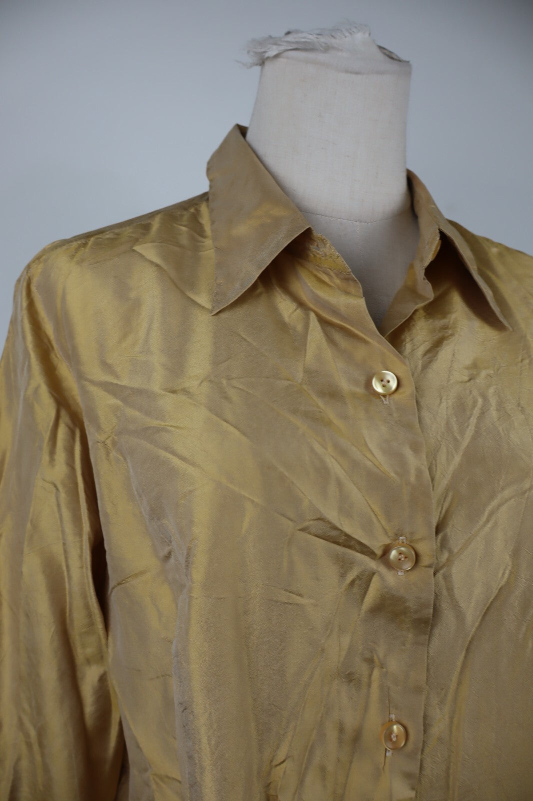MARINA RINALDI BASIC CAMICIA DONNA TG. 21 WOMAN SHIRT CASUAL VINTAGE GOLD ORO