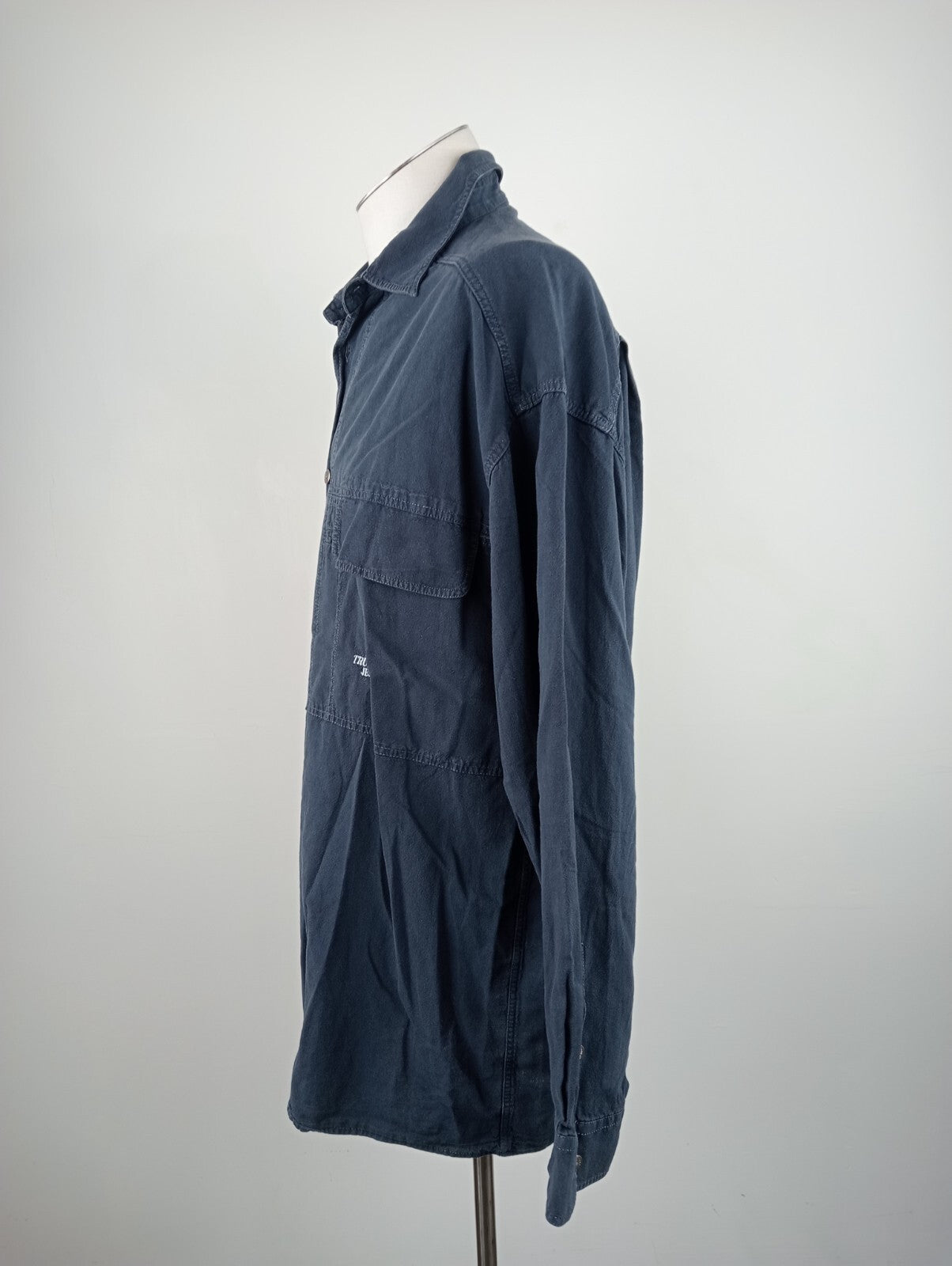 TRUSSARDI JEANS CAMICIA UOMO TG. L MAN CASUAL VINTAGE SHIRT COTONE ITALY