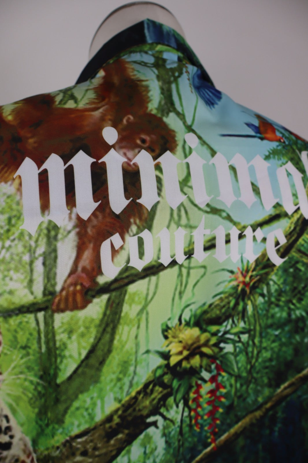 MINIMAL COUTURE MILANO CAMICIA UOMO TG L MAN CASUAL VINTAGE SHIRT ANIMALIER