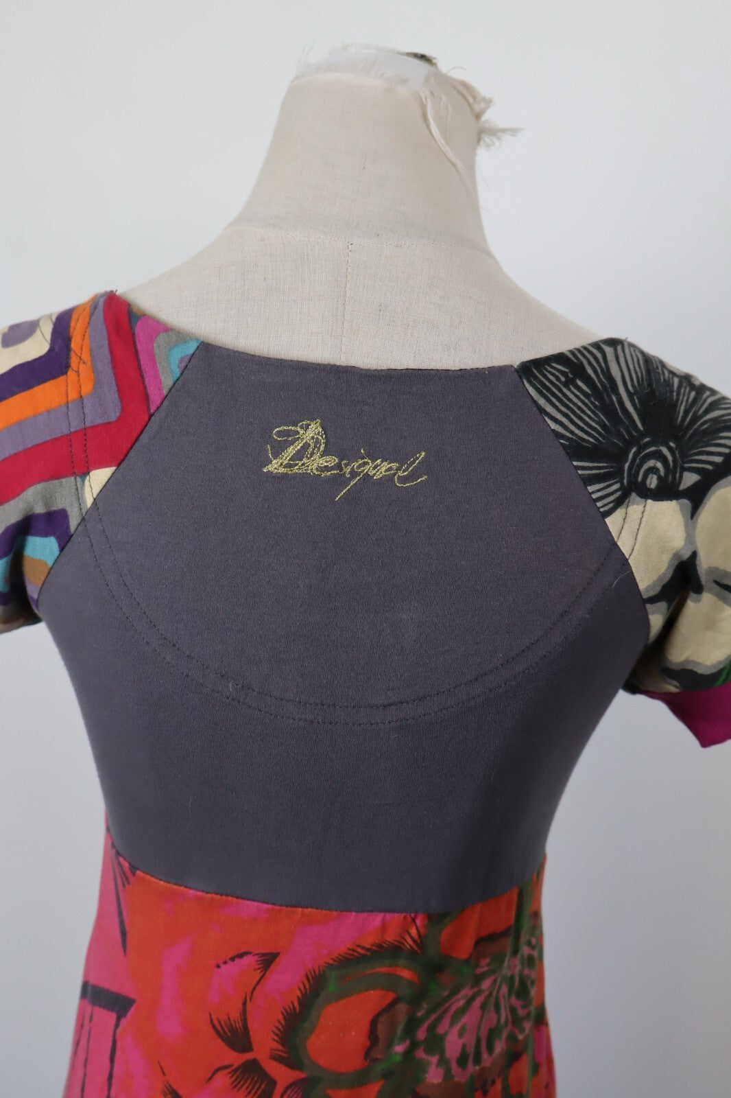 DESIGUAL VESTITO ABITO DONNA TG. XS WOMAN CASUAL VINTAGE DRESS