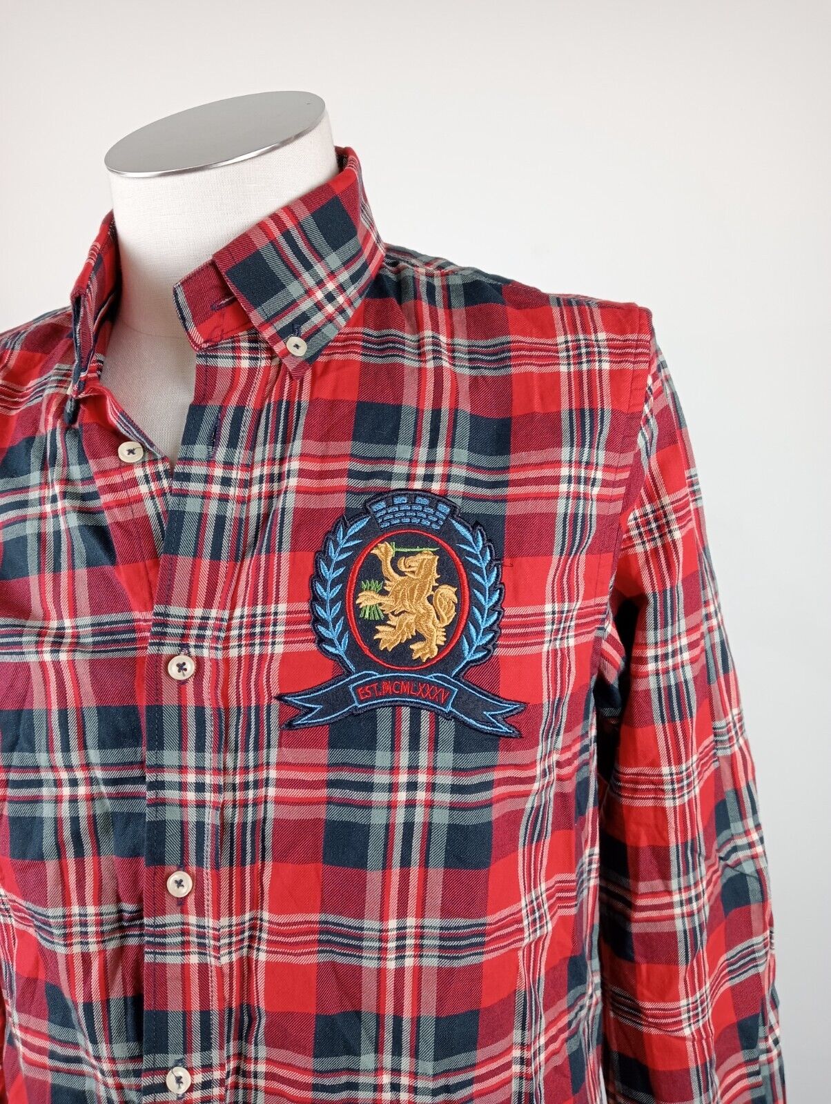 TOMMY HILFIGER CAMICIA UOMO COTONE TG S  MAN CASUAL VINTAGE SHIRT ITALY