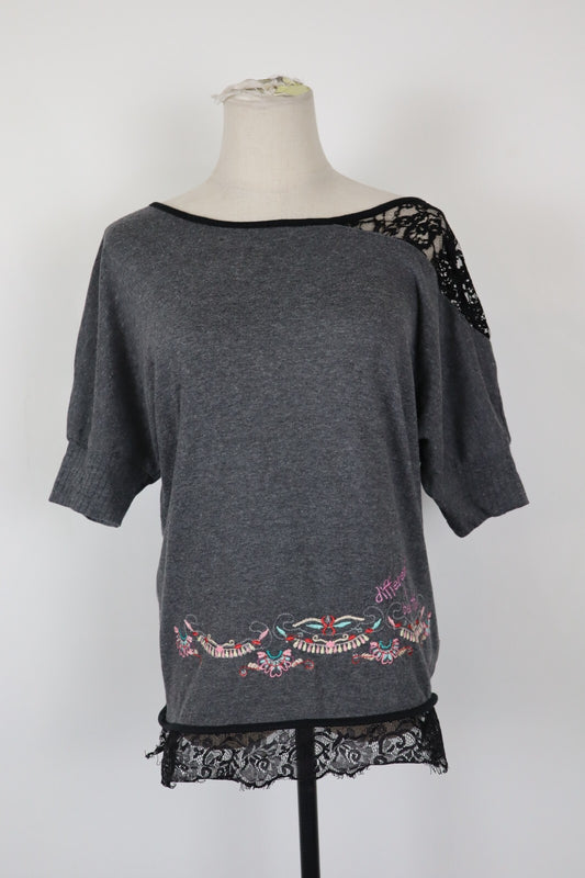 DESIGUAL MAGLIA DONNA TG. XS WOMAN T-SHIRT CASUAL VINTAGE COTONE