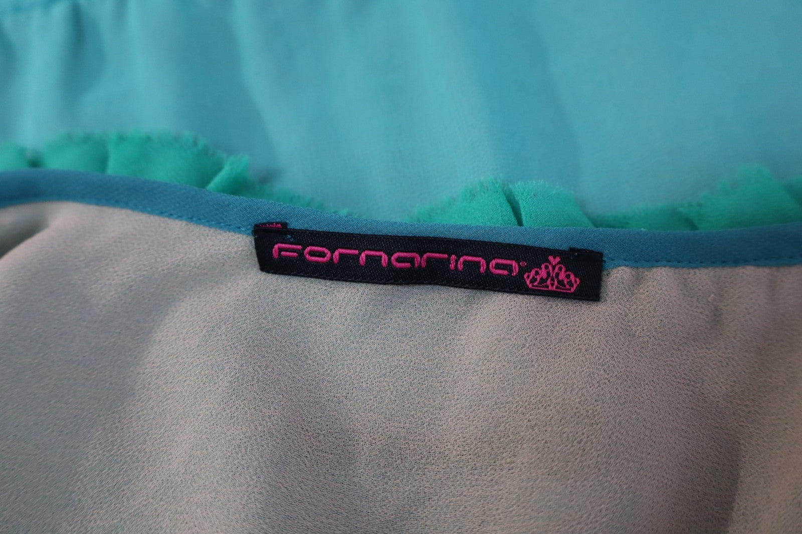 FORNARINA VESTITO ABITO BRETELLE DONNA TG. L WOMAN CASUAL VINTAGE DRESS VERDE