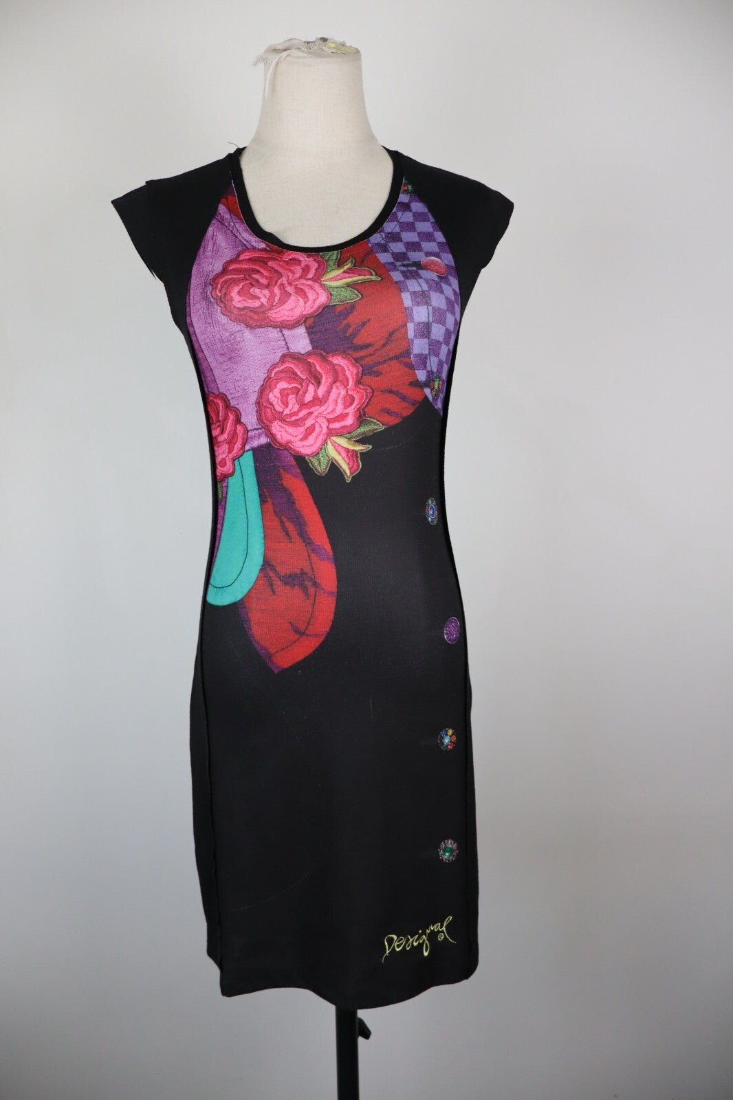 DESIGUAL VESTITO ABITO DONNA TG. XS WOMAN CASUAL VINTAGE DRESS