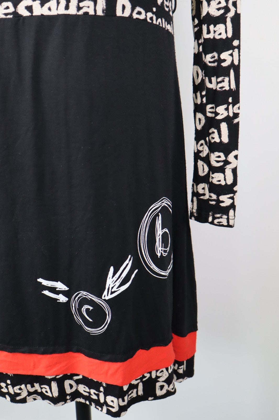 DESIGUAL  VESTITO ABITO DONNA TG.  XL SHORT WOMAN CASUAL VINTAGE DRESS