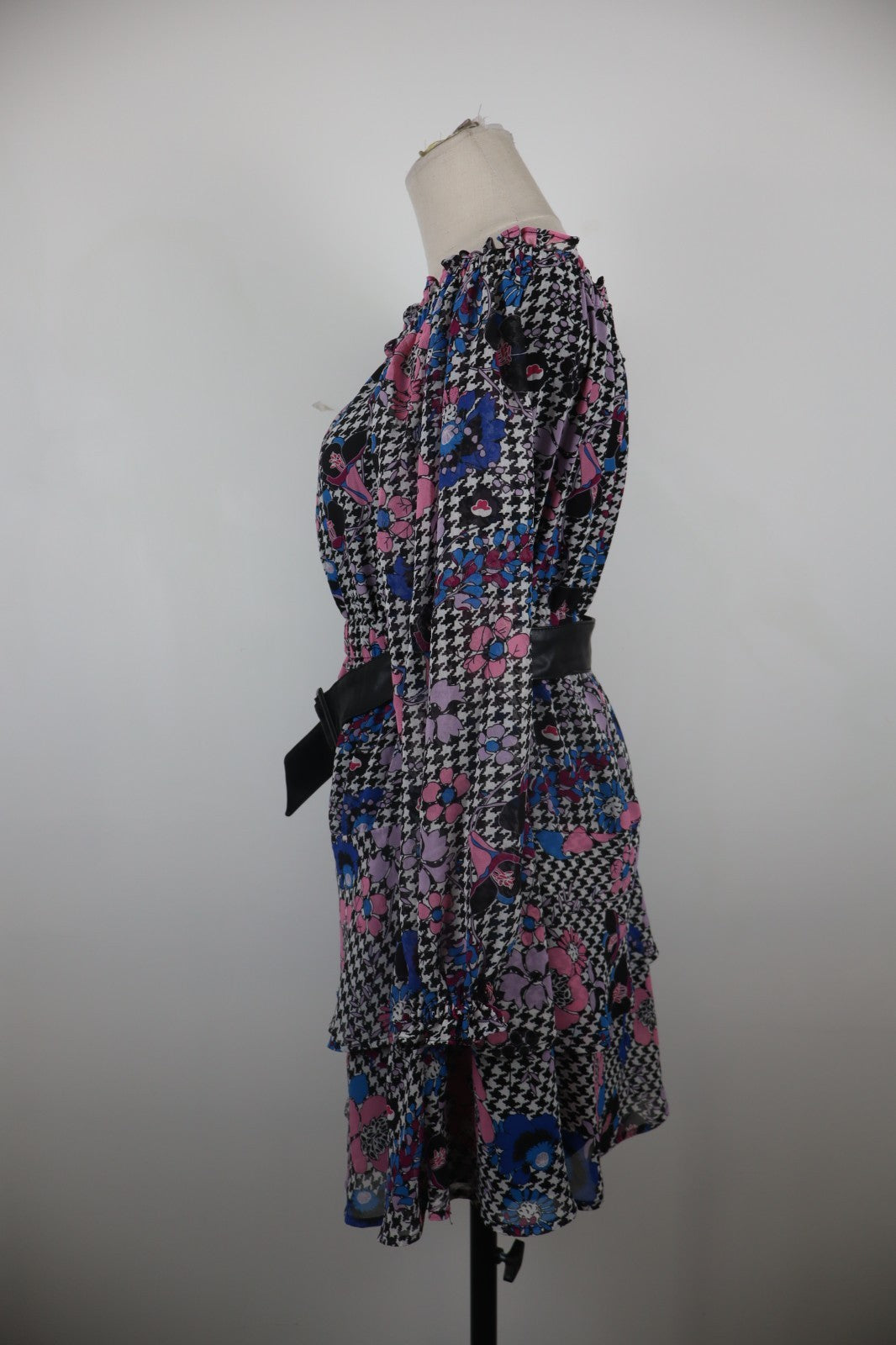 GUESS VESTITO ABITO DONNA TG XS WOMAN CASUAL VINTAGE DRESS MANICA LUNGA CINTURA