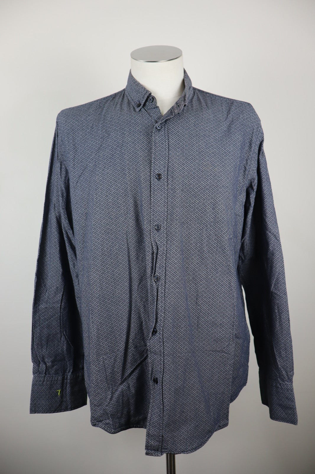 TRUSSARDI JEANS CAMICIA UOMO TG. 43 MAN CASUAL VINTAGE SHIRT COTONE COTTON LOGO