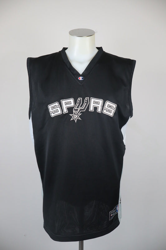 CHAMPION SPURS MAGLIA SMANICATA CANOTTA BASKET T-SHIRT UOMO TG L SHIRT SPORT