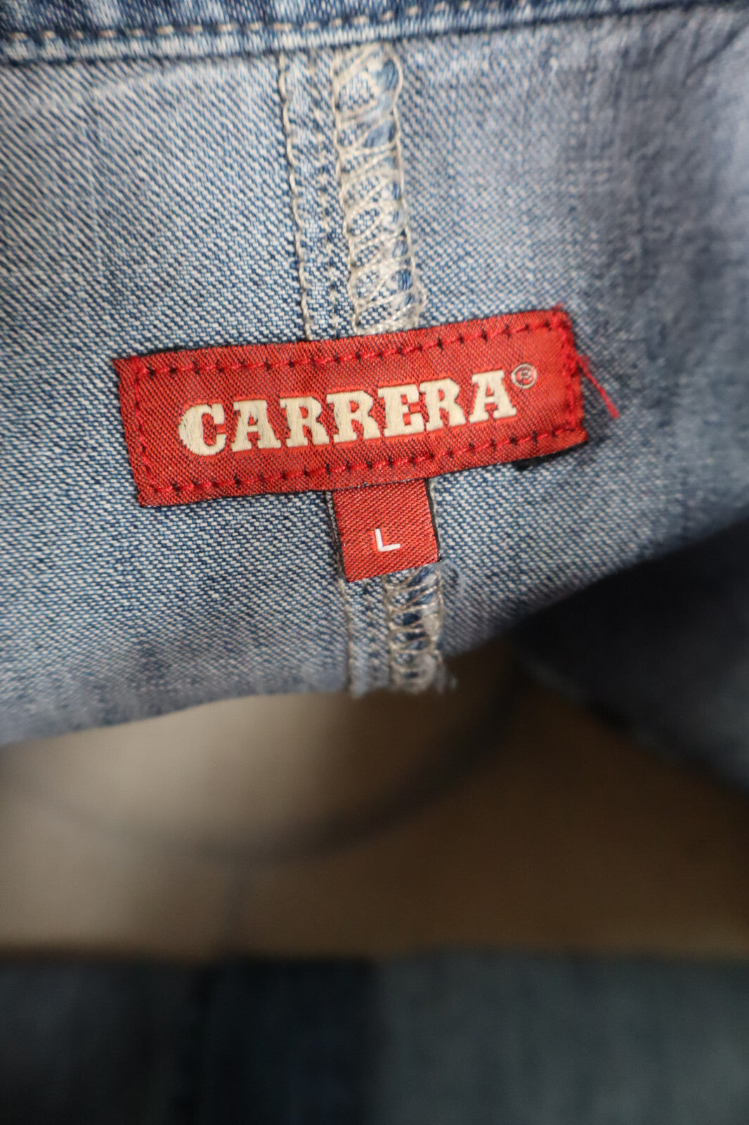 CARRERA CAMICIA JEANS DONNA TG L WOMAN SHIRT CASUAL VINTAGE COTONE COTTON DENIM