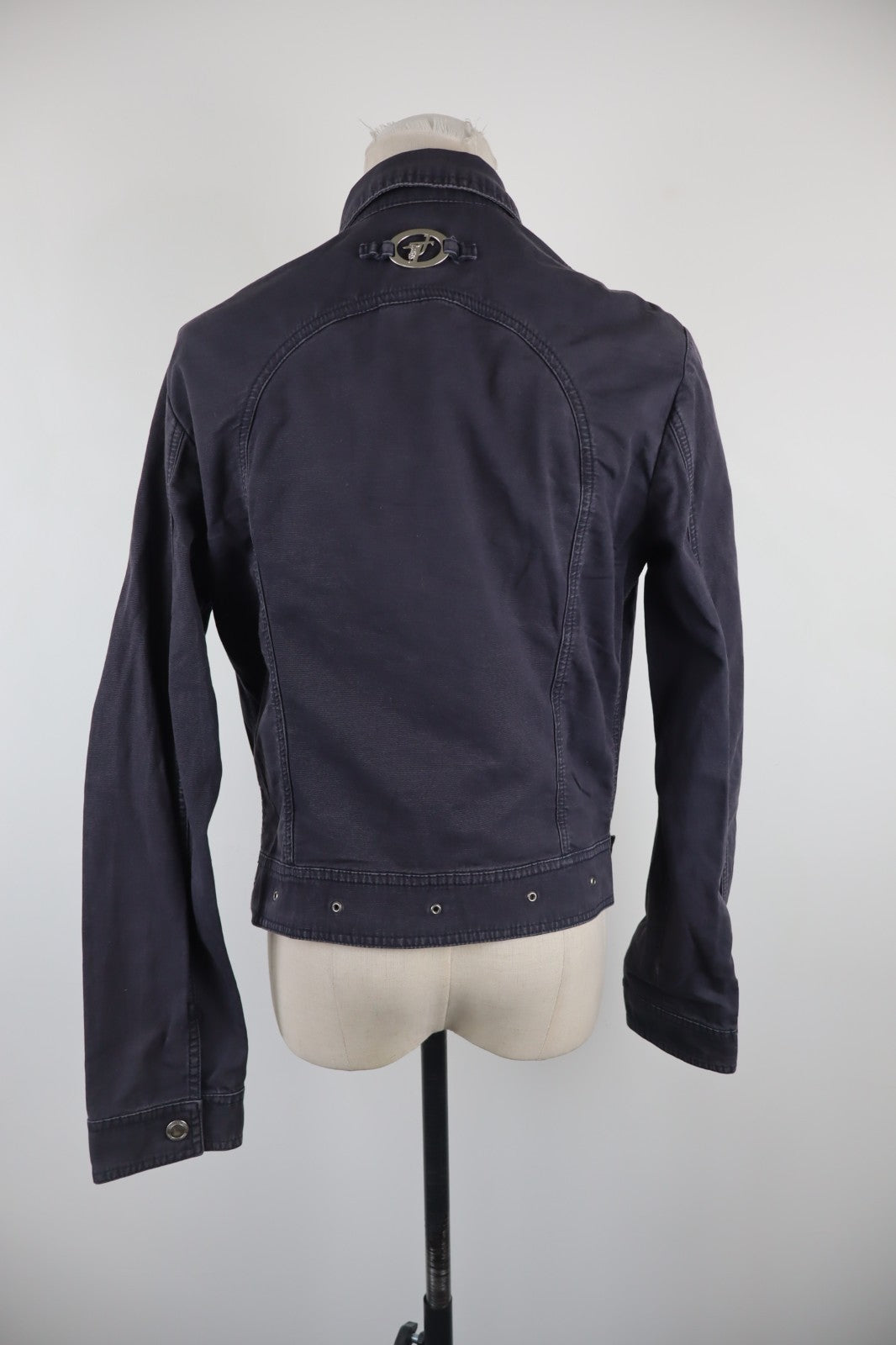 TRUSSARDI JEANS GIUBBINO GIACCA DONNA Tg. 46 WOMAN JACKET COTONE DENIM LOGO