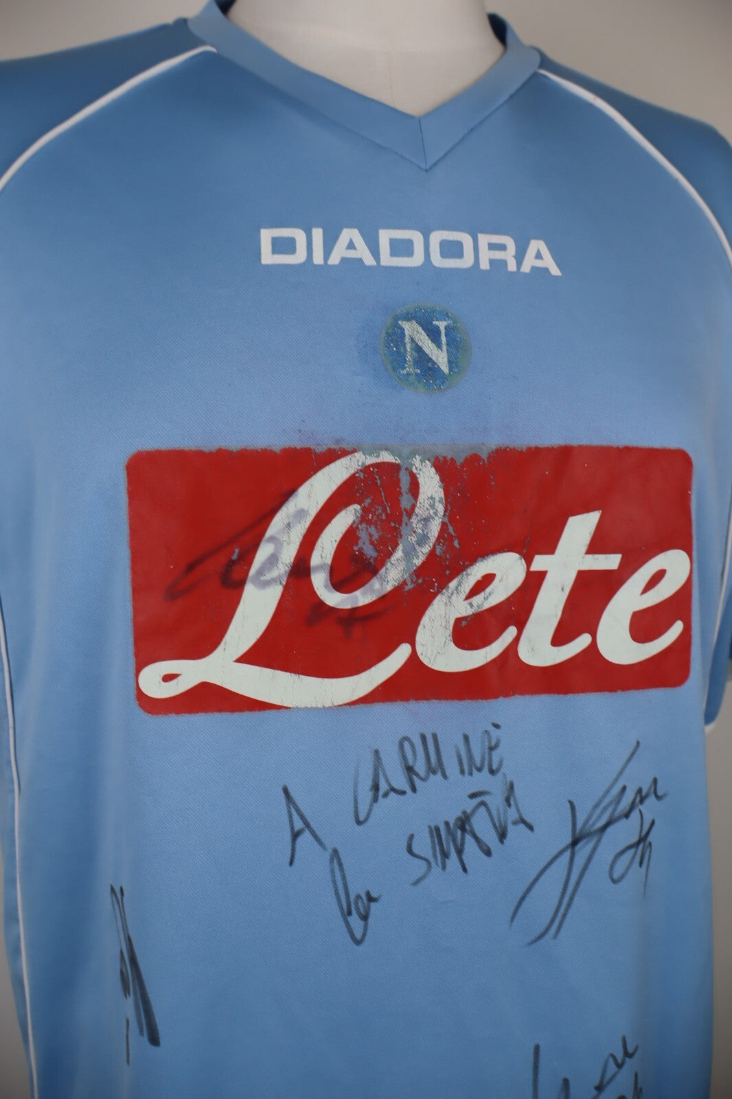 DIADORA NAPOLI MAGLIA CALCIO UOMO Tg XL TRIKOT JERSEY AUTOGRAFI 2007/08