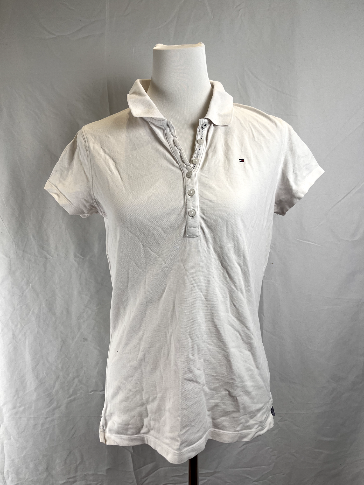 TOMMY HILFIGER POLO MAGLIA DONNA COTONE TG. M WOMAN SHIRT CASUAL VINTAGE