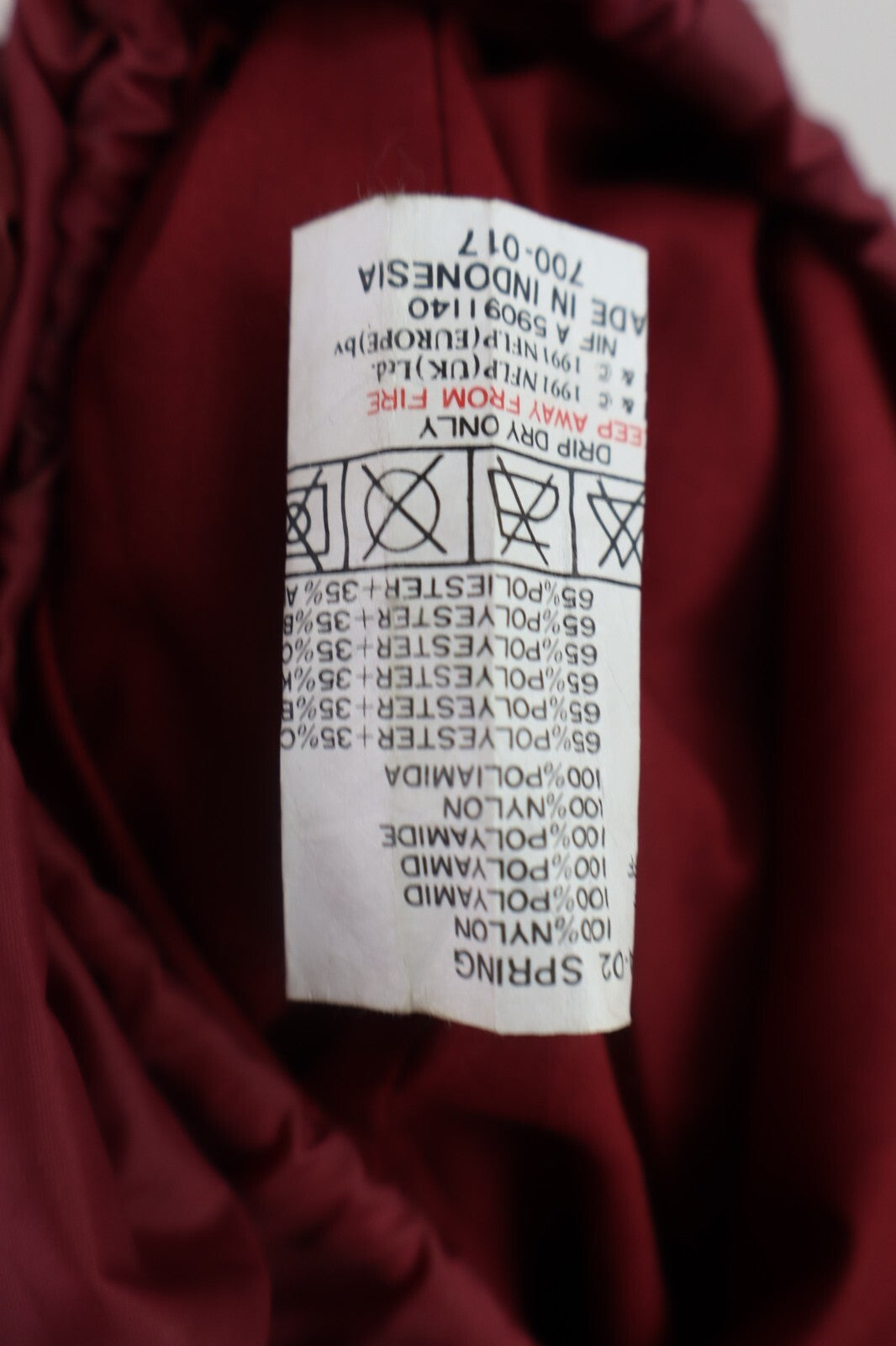 TEAM NFL RED SKINS GIUBBINO IMPERMEABILE SPORTIVO UOMO MAN TG XL VINTAGE JACKET