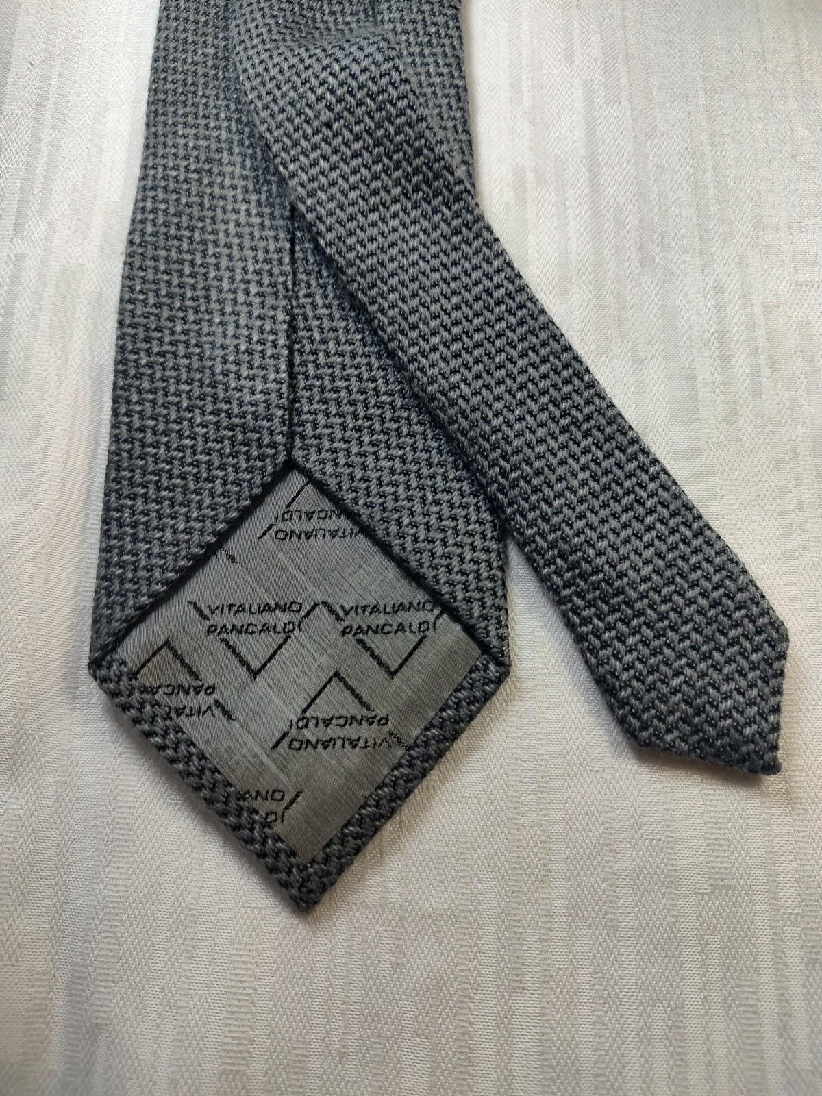 VITALINO PANCALDI LANA SILK TIE SETA CRAVATTA NECKTIE MADE IN ITALY CLASSIC