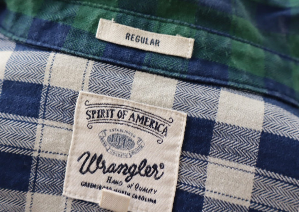 WRANGLER CAMICIA UOMO TG. S MAN CASUAL VINTAGE SHIRT COTONE MANICA LUNGA LOGO