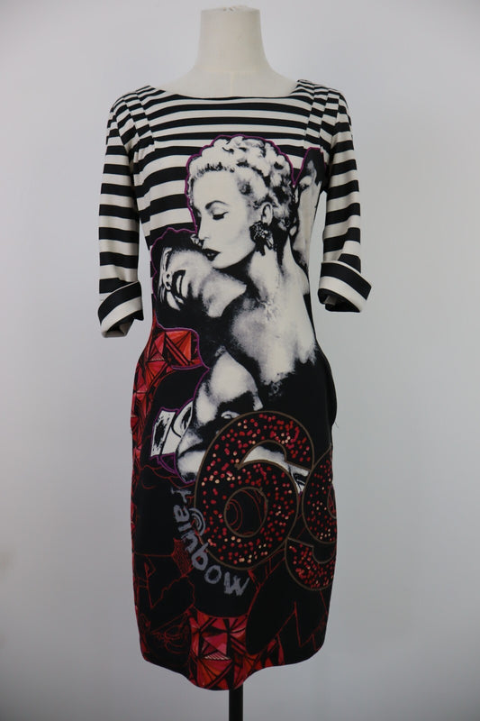 DESIGUAL RAINBOW VESTITO ABITO DONNA TG. S WOMAN CASUAL VINTAGE DRESS