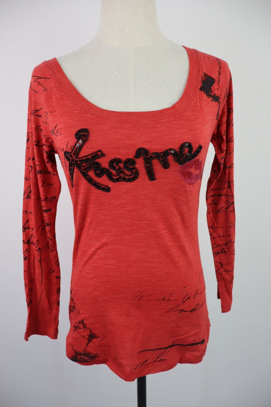 DESIGUAL MAGLIA DONNA TG. XS WOMAN CASUAL VINTAGE T-SHIRT TOP VISCOSA COTONE