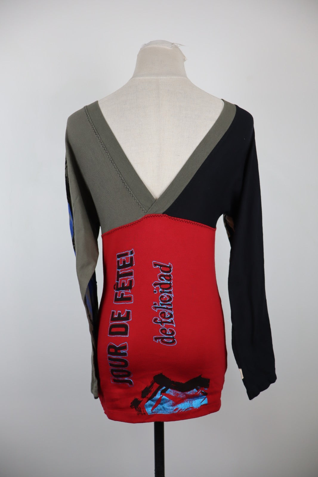 DESIGUAL MAGLIA MANICHE LUNGHE DONNA TG. S WOMAN T-SHIRT CASUAL VINTAGE COTONE