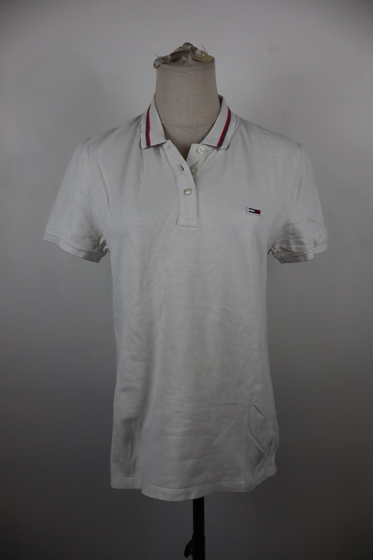 TOMMY HILFIGER JEANS POLO MAGLIA DONNA COTONE TG. M WOMAN SHIRT CASUAL VINTAGE
