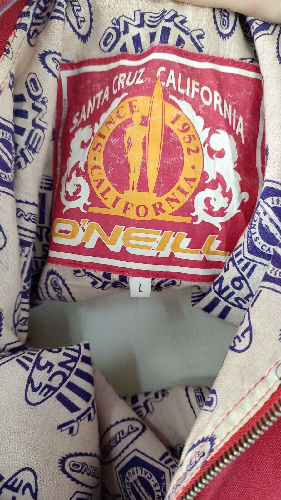 O'NEILL SANTA CRUZ CALIFORNIA GIUBBINO UOMO Tg L MAN CASUAL VINTAGE JACKET