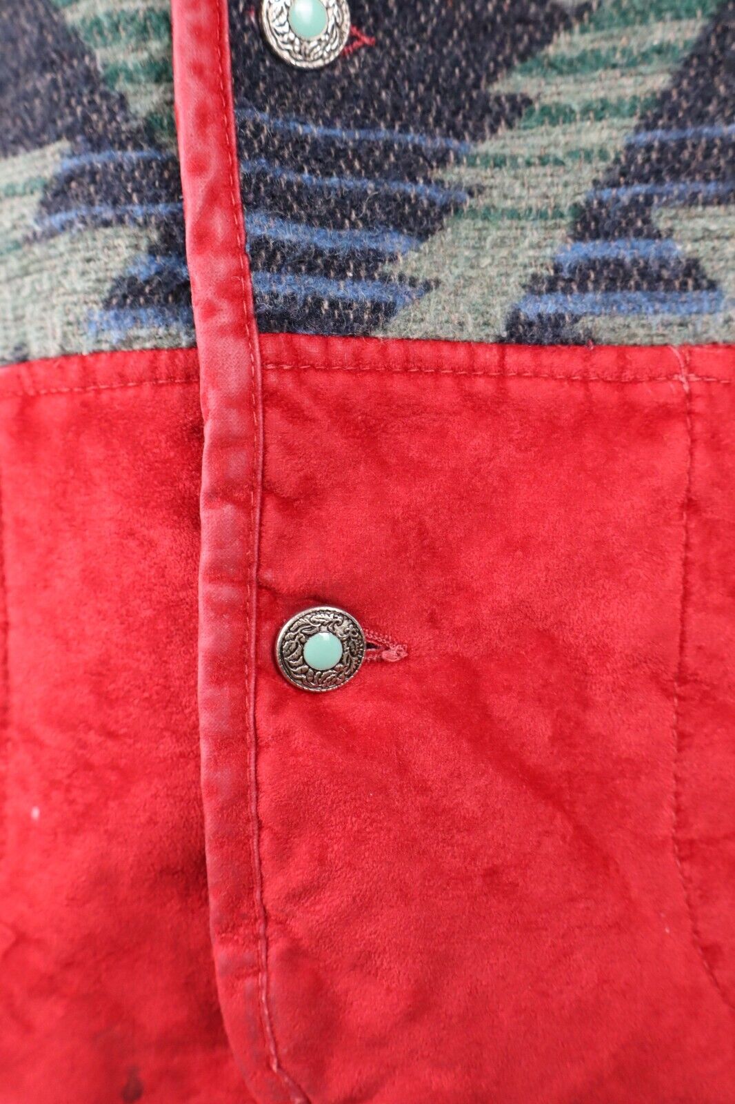 WAMPUM GIUBBINO SMANICATO GILET LANA WOOL UOMO TG S MAN CASUAL VINTAGE JACKET