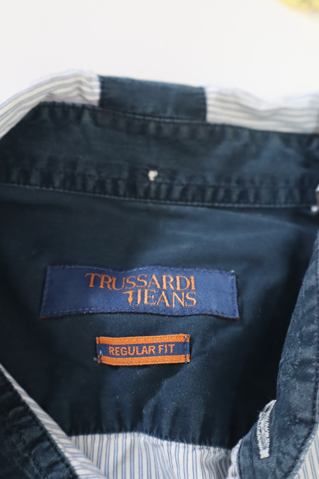 TRUSSARDI COLLECTION CAMICIA UOMO 40 15.75 MAN CASUAL VINTAGE SHIRT COTONE