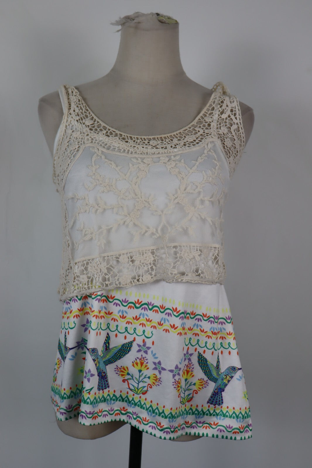 DESIGUAL MAGLIA DONNA TG. S WOMAN CASUAL VINTAGE T-SHIRT TOP REGOLABILE COTONE