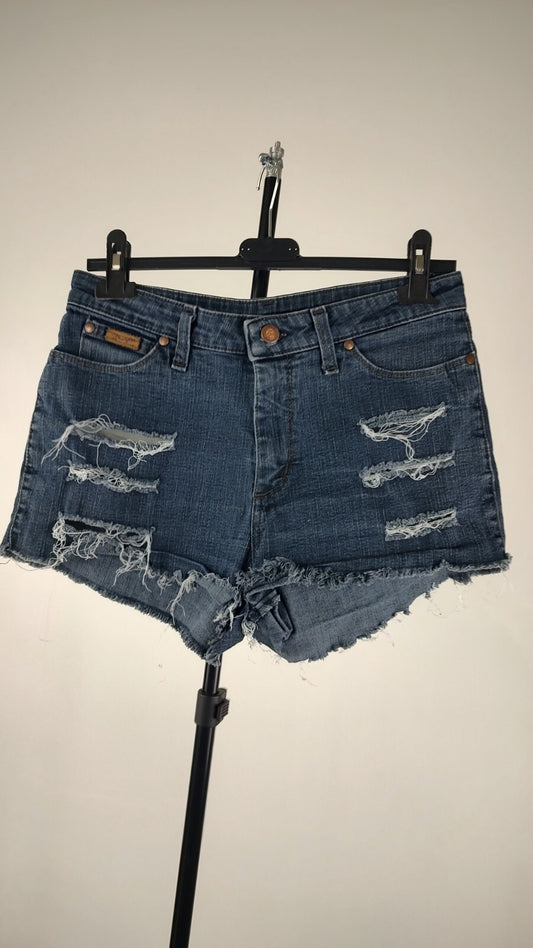 WRANGLER PANTALONCINO ORANGE JEANS DENIM DONNA W30 WOMAN PANTS SHORT VINTAGE
