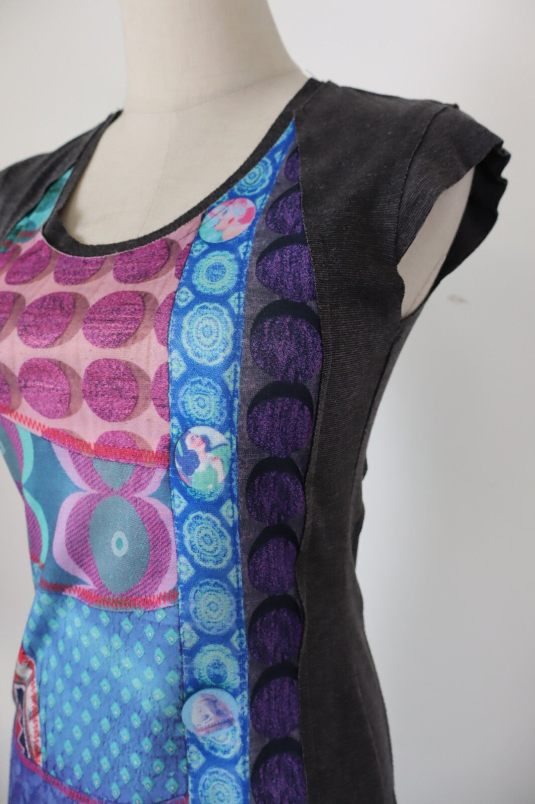 DESIGUAL VESTITO ABITO DONNA TG. XS WOMAN CASUAL VINTAGE DRESS