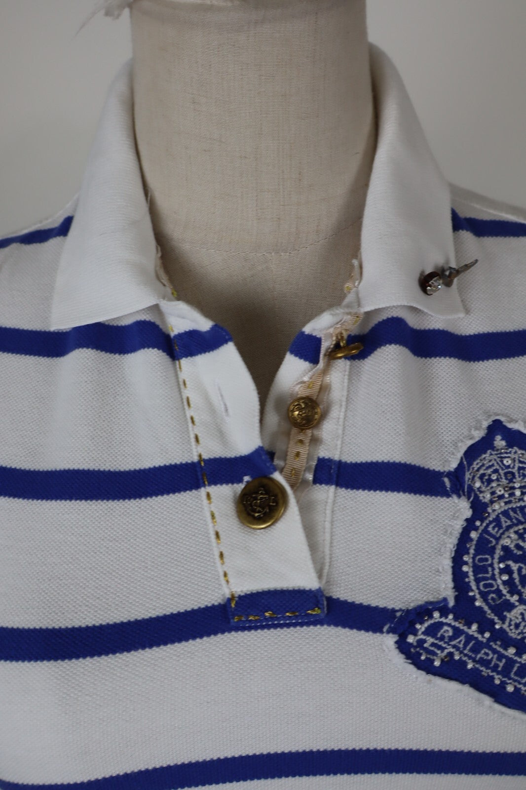 RALPH LAUREN POLO MAGLIA DONNA COTONE TG. S WOMAN SHIRT CASUAL VINTAGE