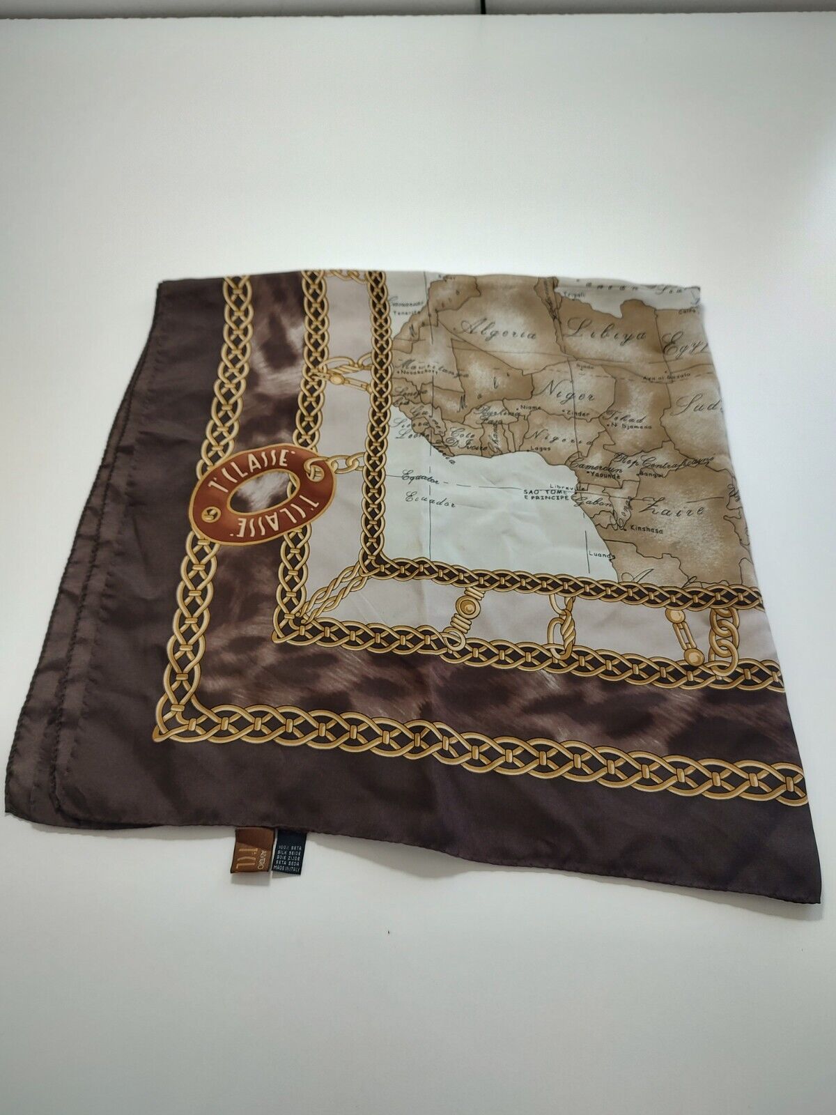 ALVIERO MARTINI 1 CLASSE FOULARD 100% SILK SETA SCARVES SCARF SQUARE MADE ITALY