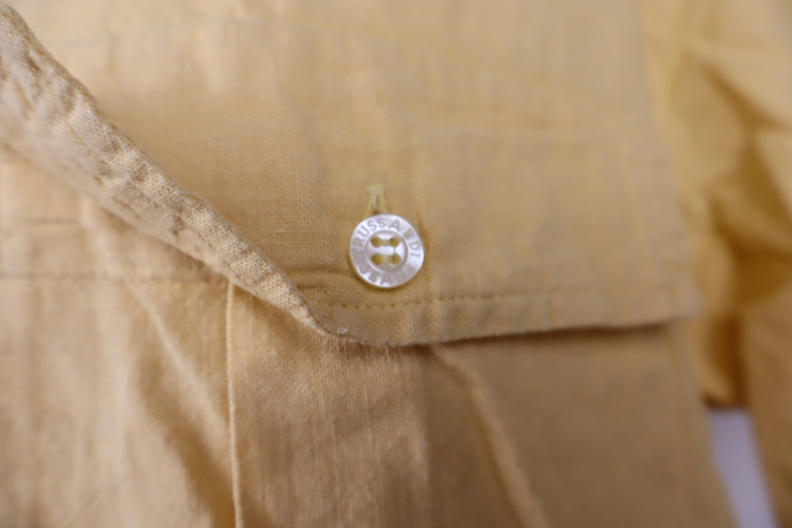 TRUSSARDI JEANS CAMICIA UOMO TG. XL MAN CASUAL VINTAGE SHIRT COTONE  LINO COTTON