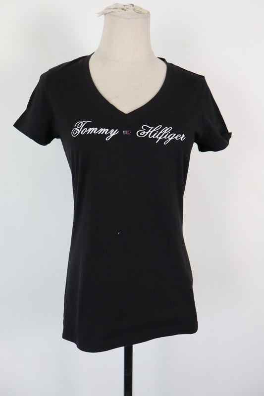 TOMMY HILFIGER MAGLIA DONNA TG. M WOMAN CASUAL VINTAGE T-SHIRT TOP COTONE