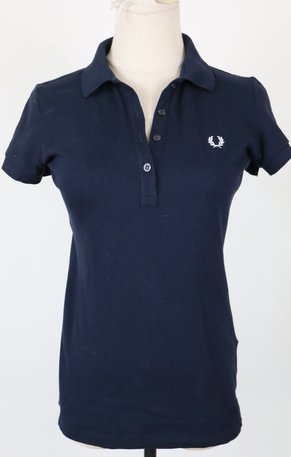 FRED PERRY  POLO MAGLIA DONNA COTONE TG. S WOMAN SHIRT CASUAL VINTAGE BLU