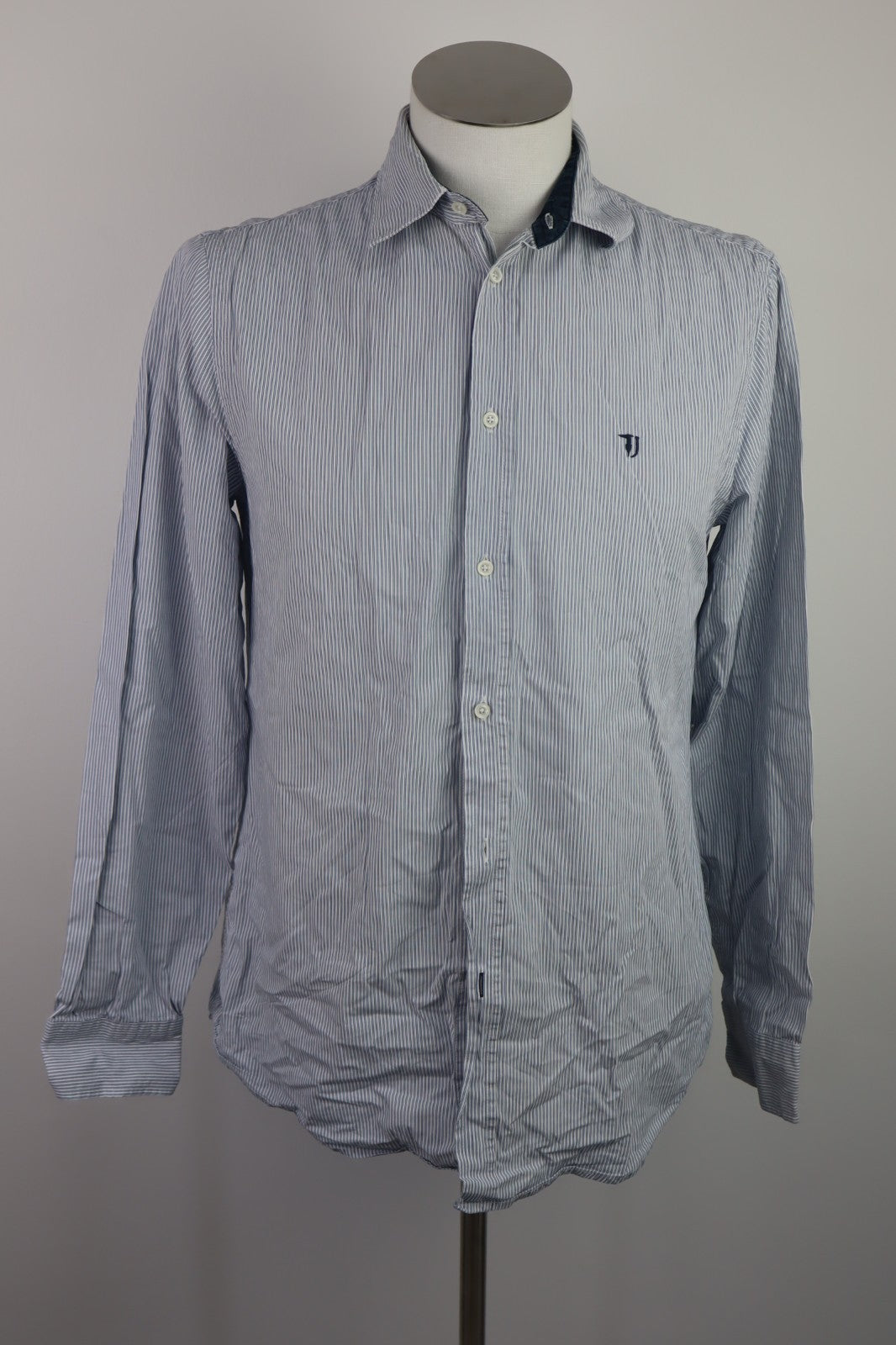 TRUSSARDI COLLECTION CAMICIA UOMO 40 15.75 MAN CASUAL VINTAGE SHIRT COTONE