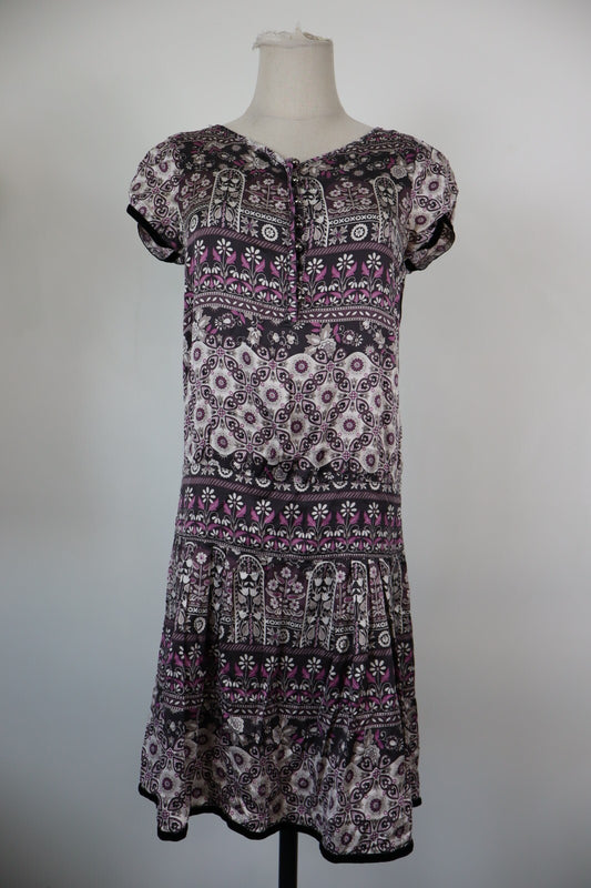 LIU JO VESTITO DONNA TG. 44 WOMAN CASUAL VINTAGE DRESS ABITO SETA CERNIERA BLUSA