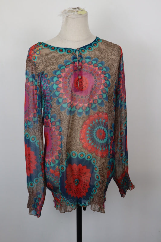 DESIGUAL MAGLIA DONNA TG. L WOMAN BLUSA T-SHIRT CASUAL VINTAGE