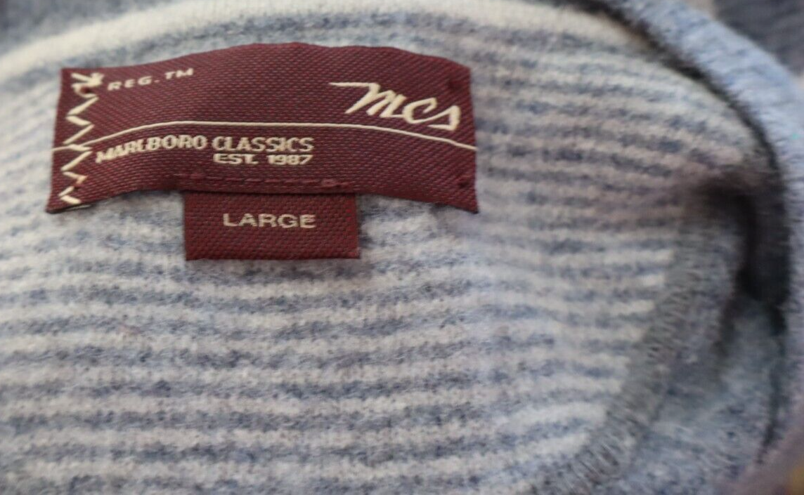 MARLBORO CLASSICS MAGLIONE SMANICATO LANA GILET UOMO Tg. L SWEATER MAN CASUAL