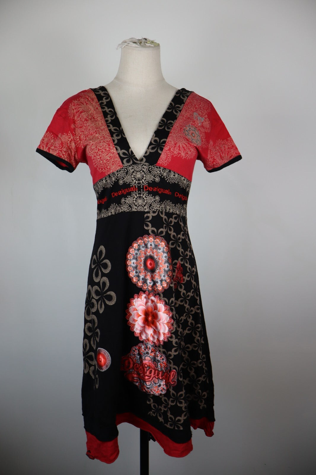 DESIGUAL VESTITO ABITO DONNA TG. M WOMAN CASUAL VINTAGE DRESS