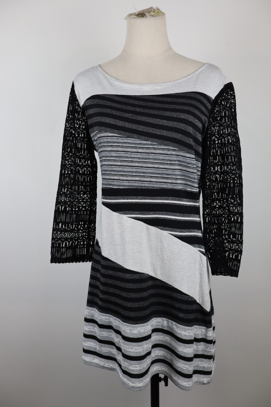 DESIGUAL VESTITO ABITO MANICHE 3/4 DONNA TG. XL WOMAN CASUAL VINTAGE DRESS